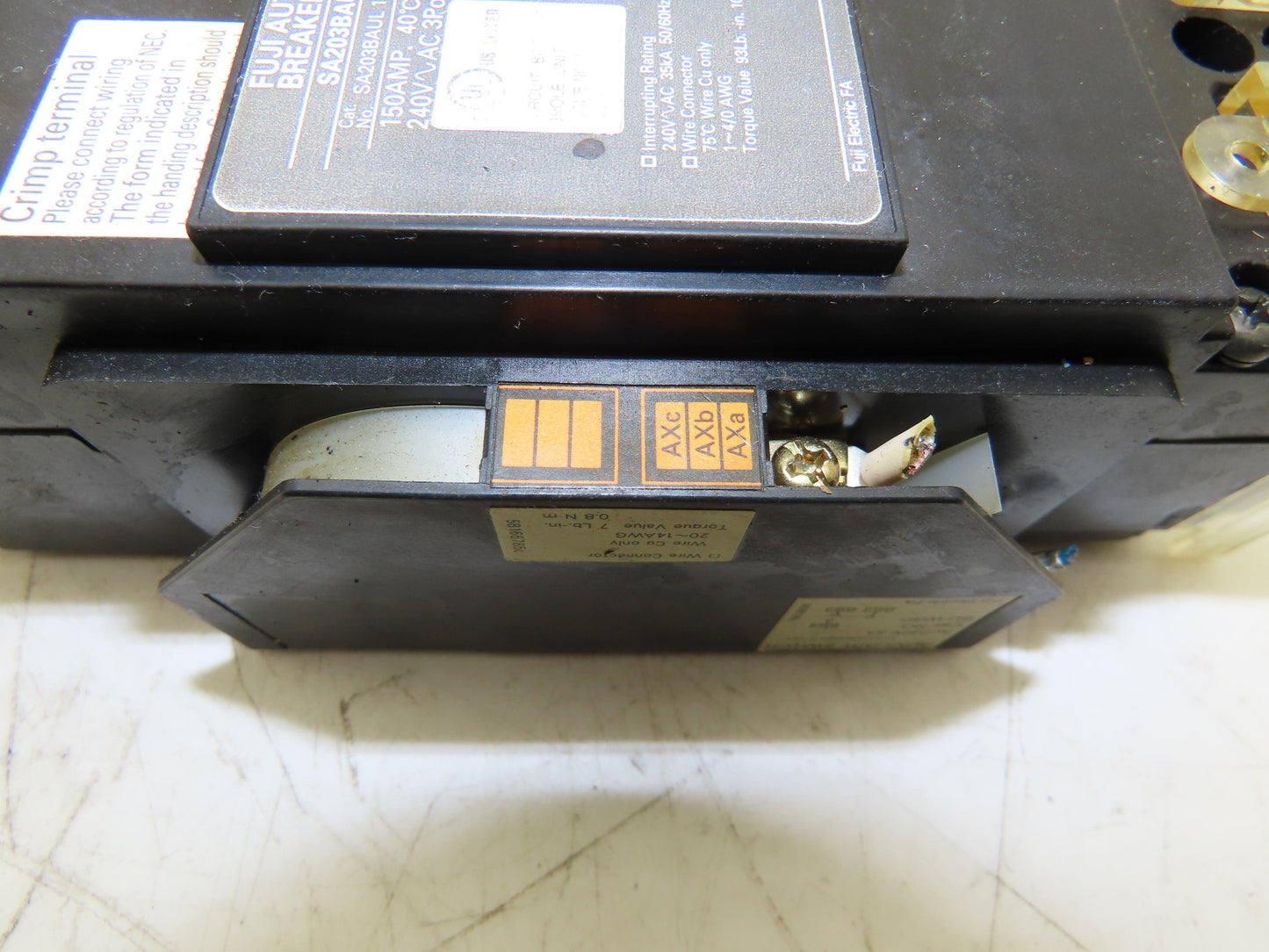 Fuji Electric SA203BAUL Circuit Breaker 150A 600VAC 250VDC