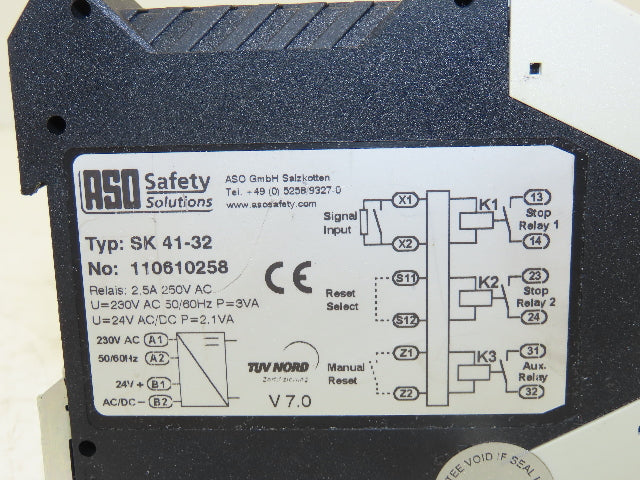 ASO SK 41-32 Safety Relay 230VAC 3VA
