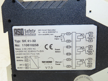 ASO SK 41-32 Safety Relay 230VAC 3VA