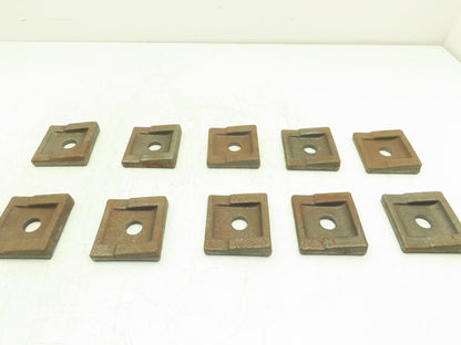 Acco Bridge Crane Rail Support Clamp Plate Cast Iron 2-1/2 x 2-3/4" Lot of 10