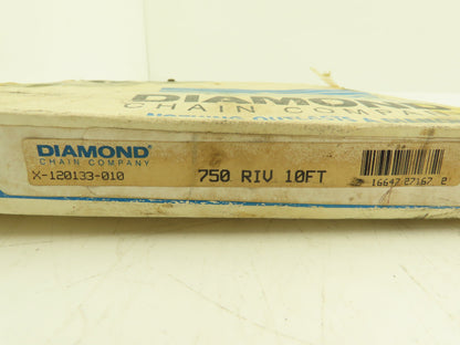 Diamond 750 RIV #60 Roller Chain 3/4" Pitch Riveted 1-Strand 10Ft