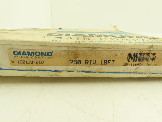 Diamond 750 RIV #60 Roller Chain 3/4" Pitch Riveted 1-Strand 10Ft
