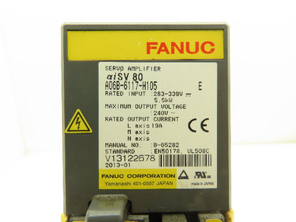 Fanuc A06B-6117-H105 Servo Drive Amplifier 5.5kW 240v 19A