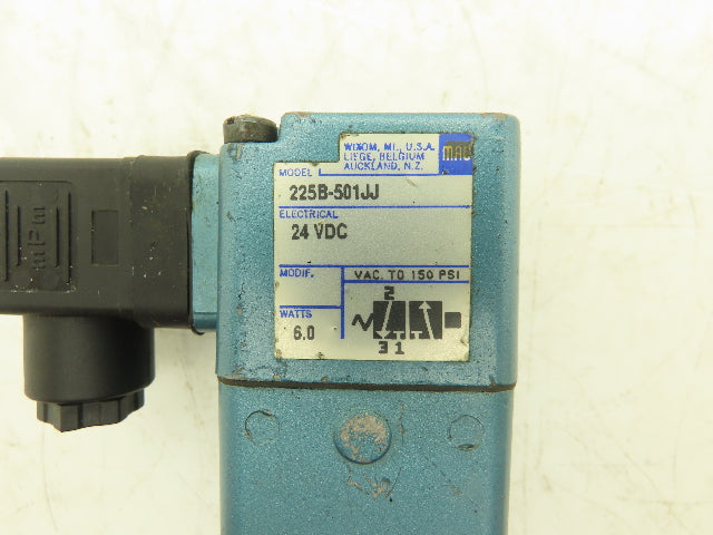 MAC 225B-501JJ Pneumatic 3/2 Solenoid Valve 1/4"npt 24VDC