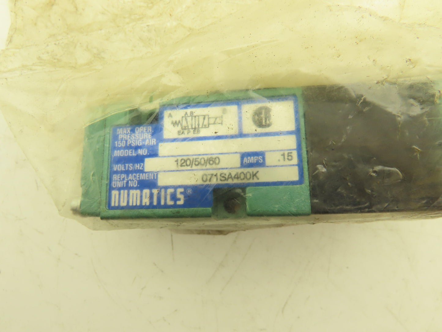 Numatics 071SA400K Pneumatic 5/2 Single Solenoid Valve 120V
