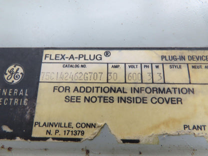 General Electric 75C142462G707 Busway FLEX-A-PLUG with 1KVA Transformer 480V 30A