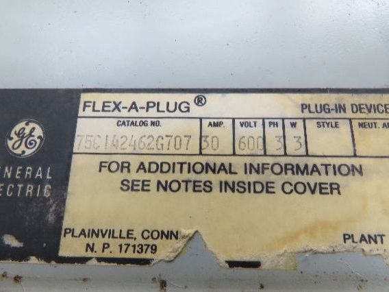 General Electric 75C142462G707 Busway FLEX-A-PLUG with 1KVA Transformer 480V 30A