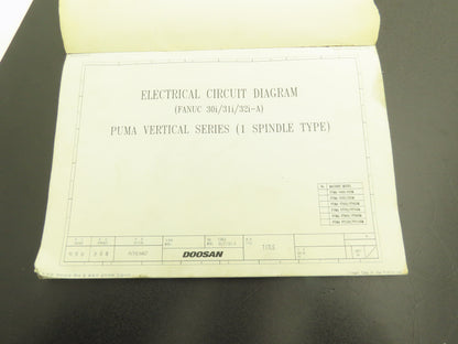 Doosan PVTH31AA07 Fanuc CNC System Electrical Circuit Diagram Book 30i/31i/32i-A