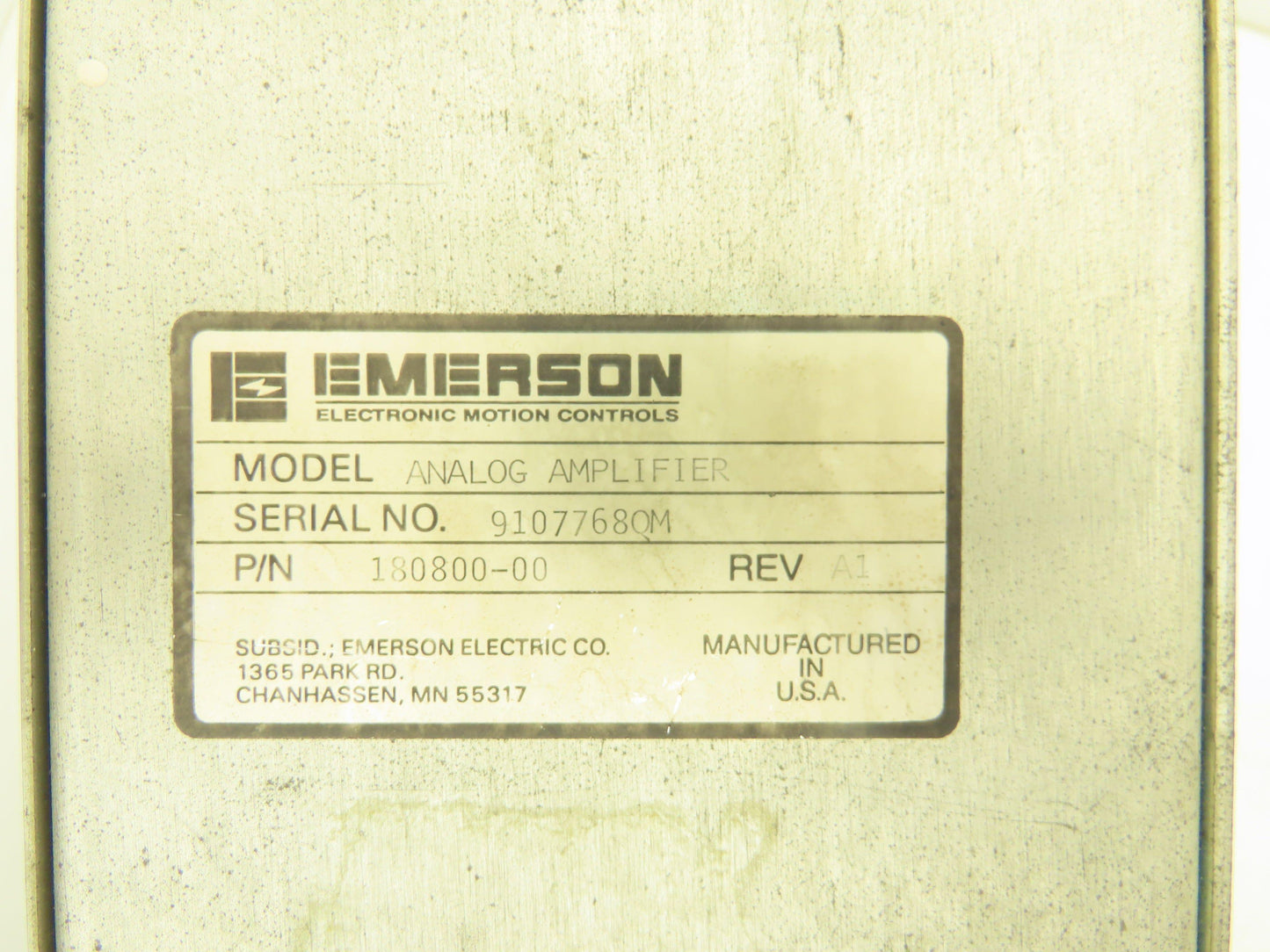 Emerson ECA-320 Servo Amp Analog Amplifier 320-118 Rev A1