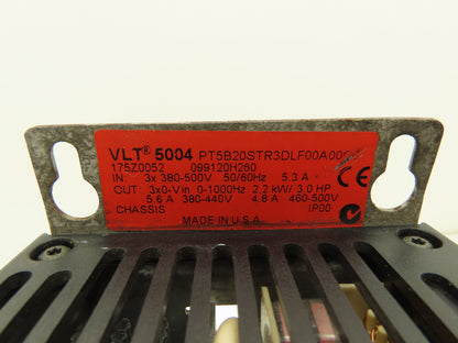 Danfoss VLT 5004 PT5B20STR3DLF00A00 Variable Speed Drive AC Drive 3Hp 480V 3PH