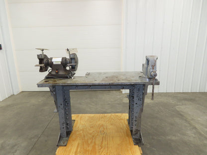 Vintage 1" Thick Top Steel Fabrication Welding Table Work Bench 56"x24"x33"