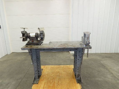 Vintage 1" Thick Top Steel Fabrication Welding Table Work Bench 56"x24"x33"