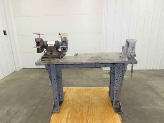 Vintage 1" Thick Top Steel Fabrication Welding Table Work Bench 56"x24"x33"