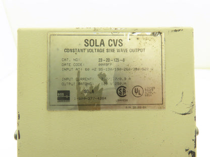 Sola 23-23-125-8 CVS Constant Voltage Transformer Regulator 250VA 120V Output