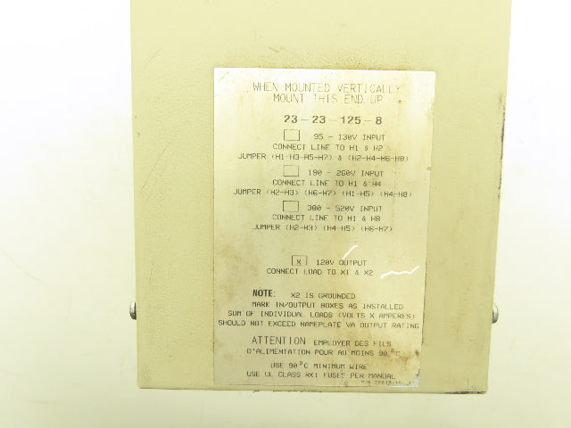Sola 23-23-125-8 CVS Constant Voltage Transformer Regulator 250VA 120V Output