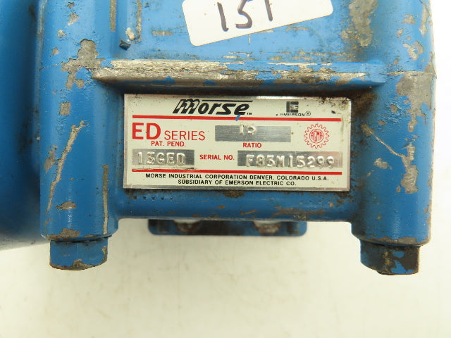 Morse 13GED Worm Gearbox 15:1 Reducer 116rpm 56C LH Output