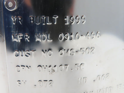 Devilbiss 0910-496 QMS Paint Sprayer Pressure Tank 2 Gallon Stainless