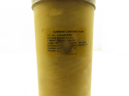 GE General Electric 218A4291P3RA Current Limiting Fuse 2.4kV 80kA 3R 2400V 12"L