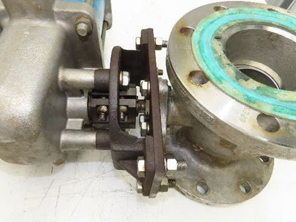 Jamesbury 4" Flanged Ball Valve Pneumatic Air Actuator w/Positioner