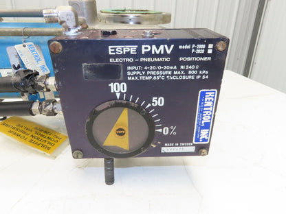 Jamesbury 4" Flanged Ball Valve Pneumatic Air Actuator w/Positioner