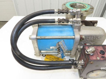 Jamesbury 4" Flanged Ball Valve Pneumatic Air Actuator w/Positioner