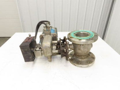 Jamesbury 4" Flanged Ball Valve Pneumatic Air Actuator w/Positioner