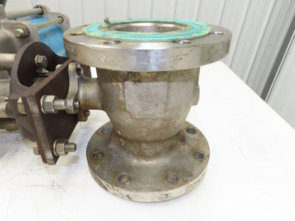 Jamesbury 4" Flanged Ball Valve Pneumatic Air Actuator w/Positioner