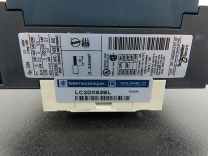 Schneider Electric LC2D093BL Reversing Contactor 3-Pole 5Hp 460V 3PH 24VDC Coil