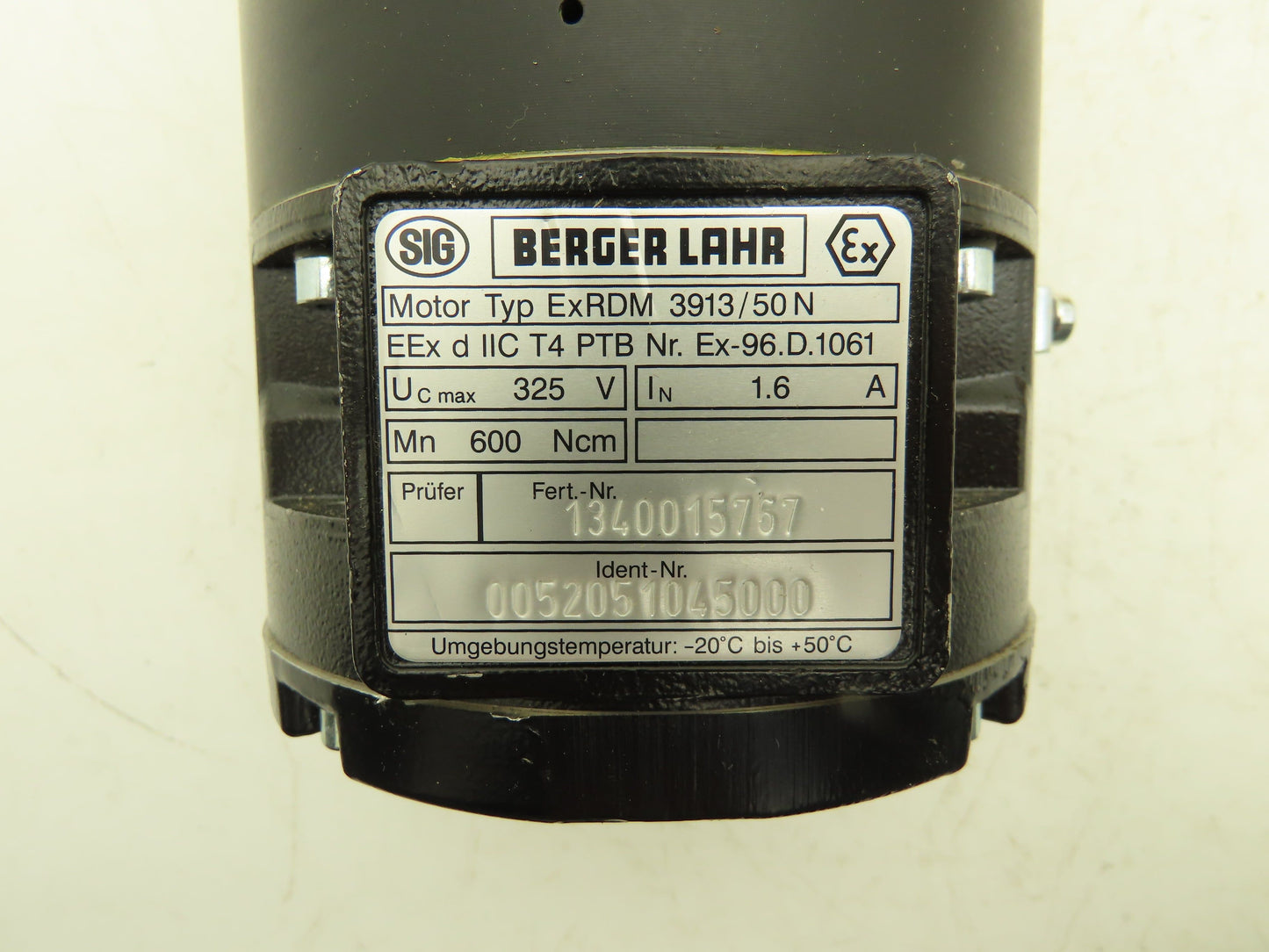 Berger Lahr ExRDM 3913/50N Stepper Motor 1.6A 325V 3PH