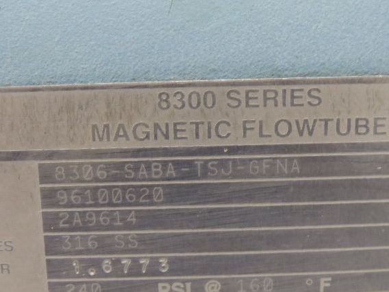 Foxboro 8306-SABA-TSJ-GFNA Magnetic Flow Meter 6" Flow Tube 8300 Series 316 SST