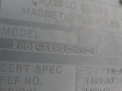 Foxboro 2801-SABA-THG-G Magnetic Flow Meter 1" Flow Tube 2800 Series 316 SST