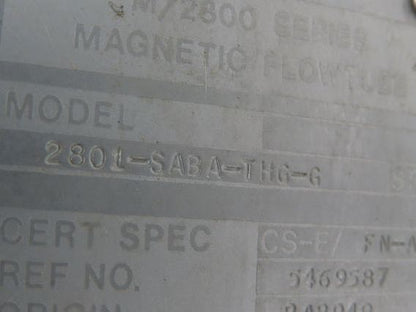 Foxboro 2801-SABA-THG-G Magnetic Flow Meter 1" Flow Tube 2800 Series 316 SST