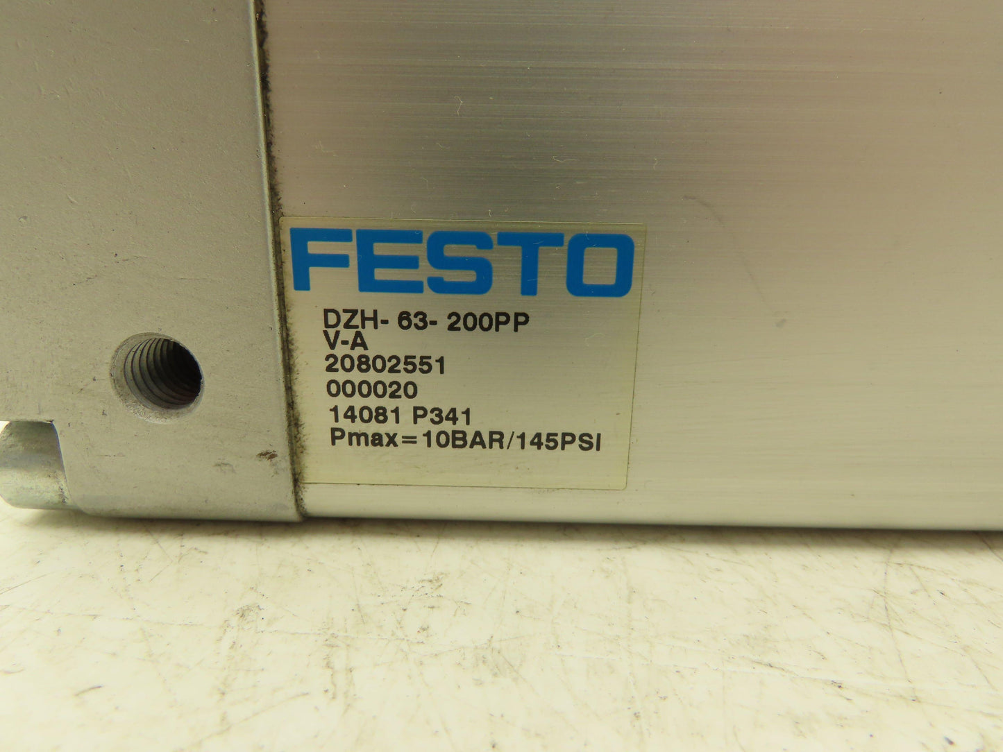 Festo DZH-63-200PPV-A Pneumatic Air Cylinder 63mm x 200mm Stroke Non-Rotating