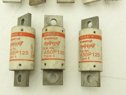 Gould Shawmut A50P200 Type 4 Fuse 200 AMP and 125 AMP 500 Volts Mixed Lot of 8
