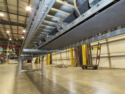 Automotion 24"x 45' Belt Drive Zero Pressure Roller Conveyor 460V Center Drive