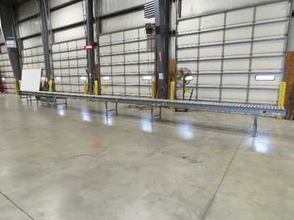Automotion 24"x 45' Belt Drive Zero Pressure Roller Conveyor 460V Center Drive