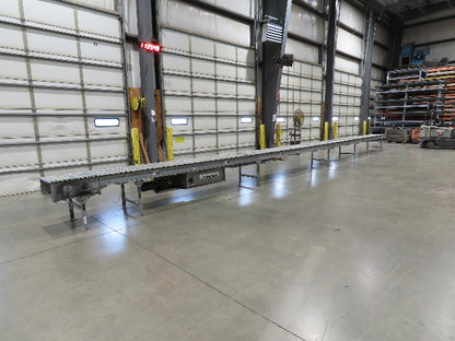 Automotion 24"x 45' Belt Drive Zero Pressure Roller Conveyor 460V Center Drive