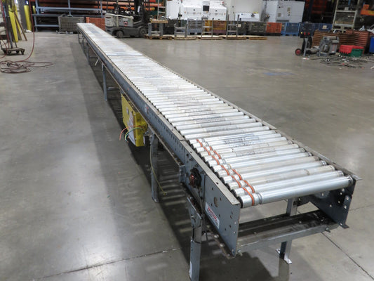 Automotion 24"x 45' Belt Drive Zero Pressure Roller Conveyor 460V Center Drive
