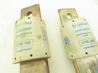 Littelfuse Powr-Guard L70S 500A Fuse 700 VAC/650 VDC Semiconductor Lot of 2