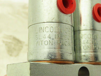 Lincoln 87349-2 Two Grease Injector Assembly Centro-Matic 750-1000psi 3/8 NPTF