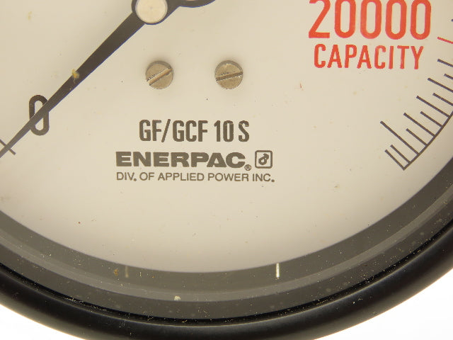 Enerpac GF10S / GCF10S Guage 10,000 PSI 1/2 NPT/LM 4" Dial Rated 20,000 Capacity