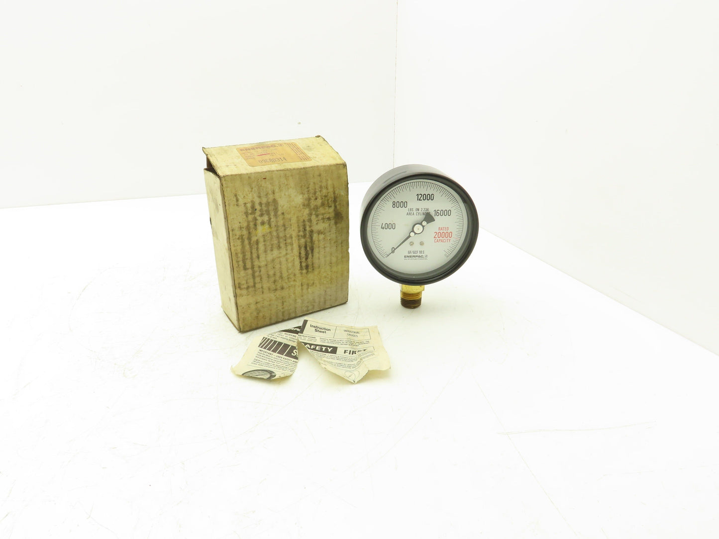 Enerpac GF10S / GCF10S Guage 10,000 PSI 1/2 NPT/LM 4" Dial Rated 20,000 Capacity