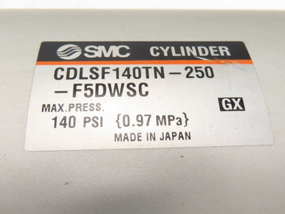 SMC CDLSF140TN-250-F5DWSC Pneumatic Air Cylinder 140mm x 250mm Stroke w/Rod Lock