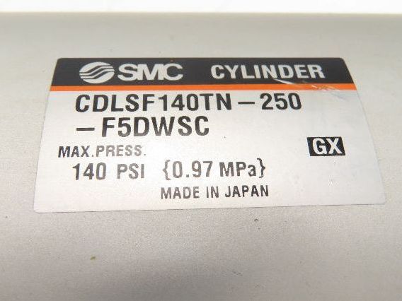 SMC CDLSF140TN-250-F5DWSC Pneumatic Air Cylinder 140mm x 250mm Stroke w/Rod Lock
