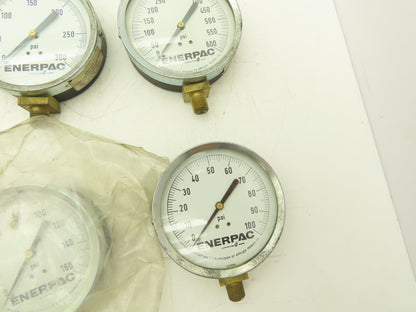Enerpac Pressure Gauges 4" Dial 1/4" NPT 100-1000 PSI Lot of 7