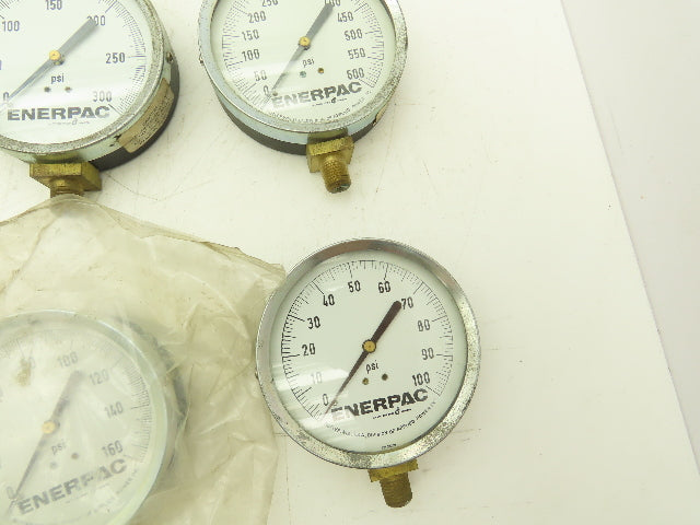 Enerpac Pressure Gauges 4" Dial 1/4" NPT 100-1000 PSI Lot of 7