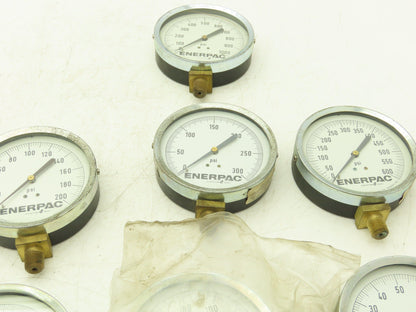Enerpac Pressure Gauges 4" Dial 1/4" NPT 100-1000 PSI Lot of 7
