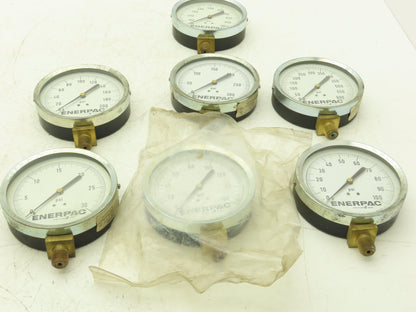 Enerpac Pressure Gauges 4" Dial 1/4" NPT 100-1000 PSI Lot of 7