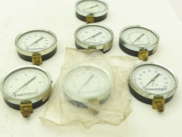 Enerpac Pressure Gauges 4" Dial 1/4" NPT 100-1000 PSI Lot of 7
