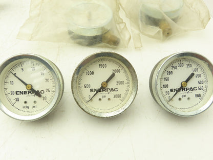 Enerpac Pressure Gauges 2 1/2" Thread 1/4"NPT Lot of 8
